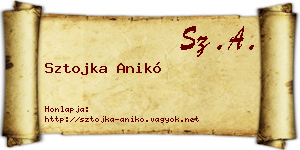 Sztojka Anikó névjegykártya